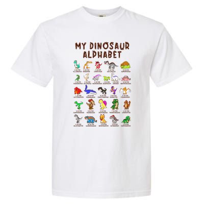 Types Of Dinosaurs Alphabet Dino Identification Garment-Dyed Heavyweight T-Shirt