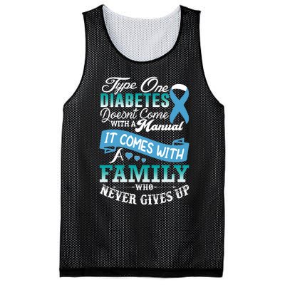 Type One Diabetes For Family Blue Ribbon Diabetic T1D Family Mesh Reversible Basketball Jersey Tank