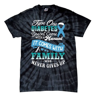 Type One Diabetes For Family Blue Ribbon Diabetic T1D Family Tie-Dye T-Shirt