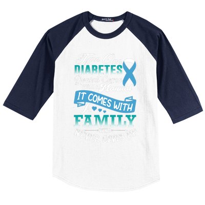 Type One Diabetes For Family Blue Ribbon Diabetic T1D Family Baseball Sleeve Shirt