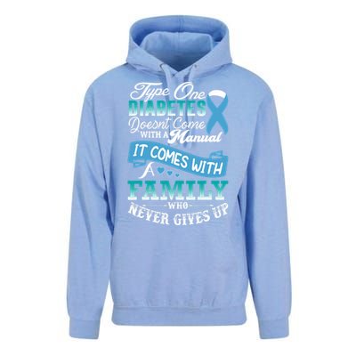 Type One Diabetes For Family Blue Ribbon Diabetic T1D Family Unisex Surf Hoodie