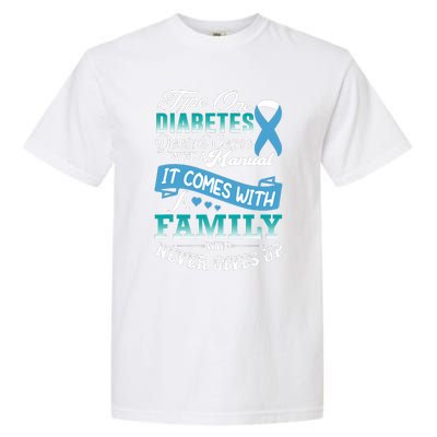 Type One Diabetes For Family Blue Ribbon Diabetic T1D Family Garment-Dyed Heavyweight T-Shirt