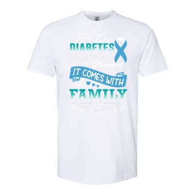 Type One Diabetes For Family Blue Ribbon Diabetic T1D Family Softstyle CVC T-Shirt