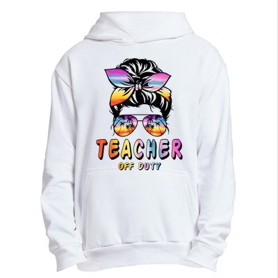 Teacher Off Duty Messy Bun Rainbow Sunglasses End Of Schoo Urban Pullover Hoodie