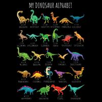 Types Of Dinosaurs Alphabet Az Abc Dino Identification Full-Length Apron With Pockets