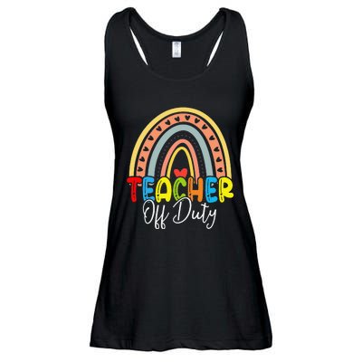 Teacher Off Duty Last Day Of School Rainbow Summer Ladies Essential Flowy Tank