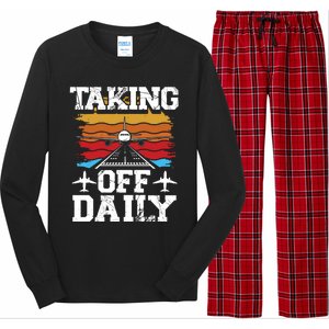 Taking Off Daily Aviation Airline Pilot Long Sleeve Pajama Set