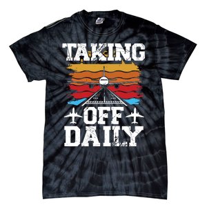 Taking Off Daily Aviation Airline Pilot Tie-Dye T-Shirt