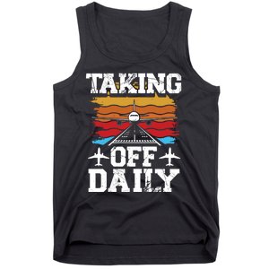 Taking Off Daily Aviation Airline Pilot Tank Top