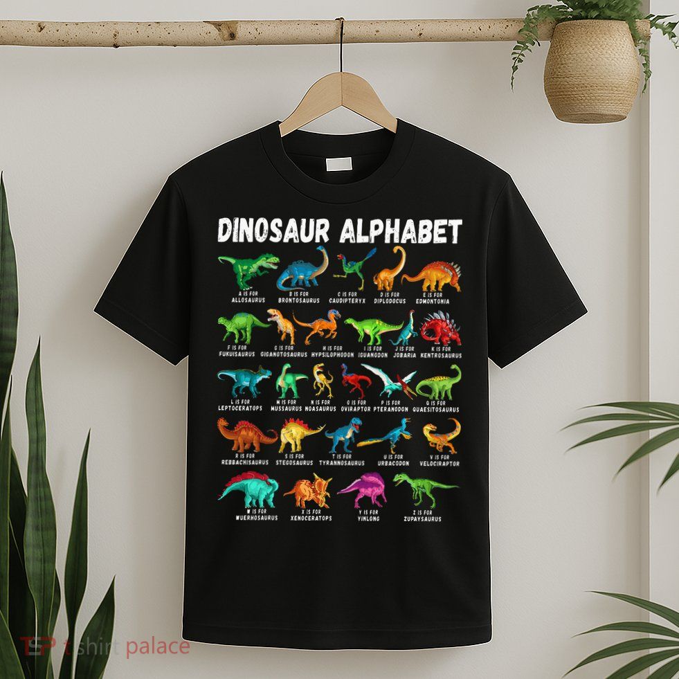 Types Of Dinosaurs Alphabet Az Abc Dino Identification T-Shirt