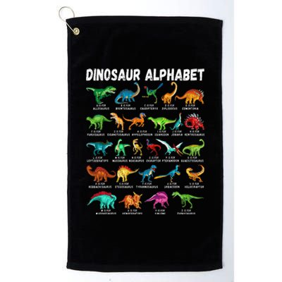 Types Of Dinosaurs Alphabet Az Abc Dino Identification Platinum Collection Golf Towel