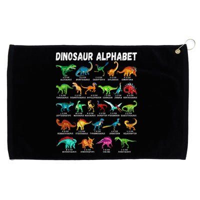 Types Of Dinosaurs Alphabet Az Abc Dino Identification Grommeted Golf Towel