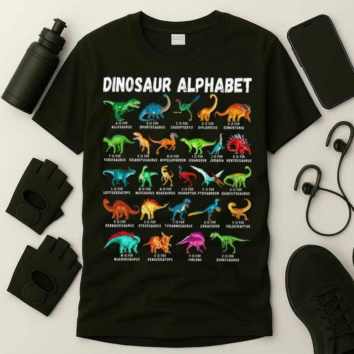 Types Of Dinosaurs Alphabet A Z ABC Dino Identification T-Shirt