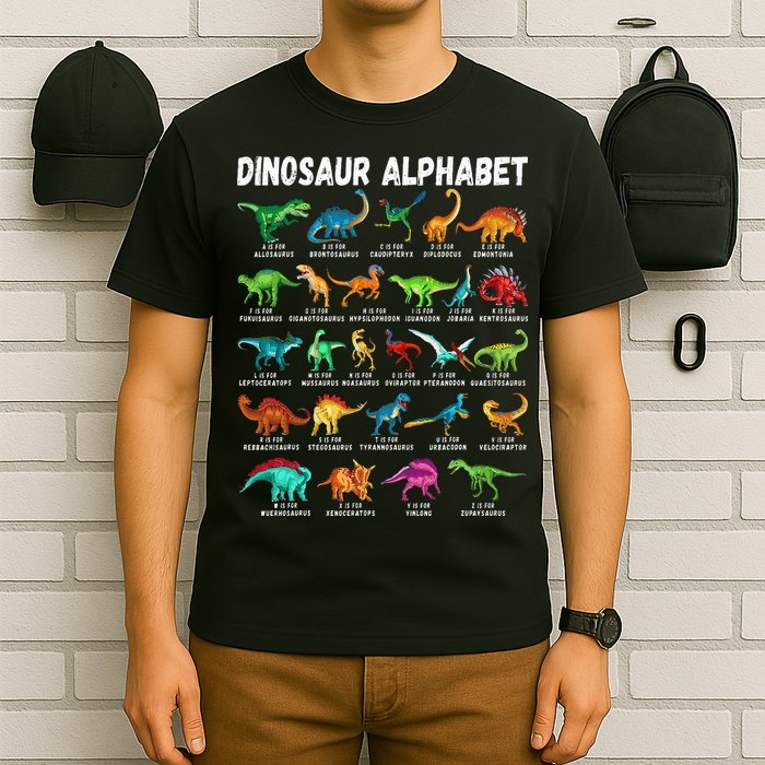 Types Of Dinosaurs Alphabet A Z ABC Dino Identification T-Shirt