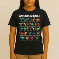 Types Of Dinosaurs Alphabet A Z ABC Dino Identification T-Shirt