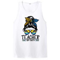 Teacher Off Duty Messy Bun Last Day Of School Teacher Summer PosiCharge Competitor Tank