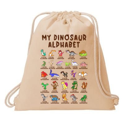 Types Of Dinosaurs Alphabet Dino Identification Meaningful Gift Drawstring Bag
