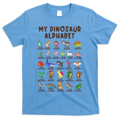 Types Of Dinosaurs Alphabet Dino Identification Meaningful Gift T-Shirt
