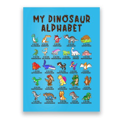 Types Of Dinosaurs Alphabet Dino Identification Meaningful Gift Poster