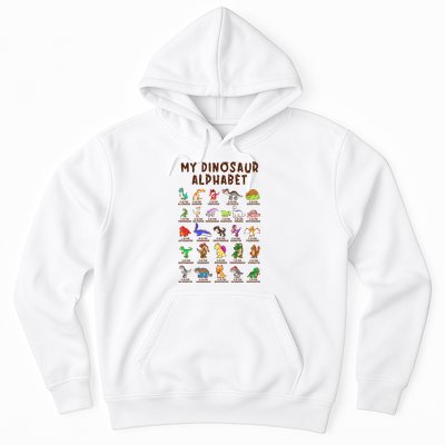 Types Of Dinosaurs Alphabet Dino Identification Meaningful Gift Hoodie