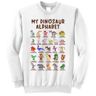 Types Of Dinosaurs Alphabet Dino Identification Meaningful Gift Sweatshirt