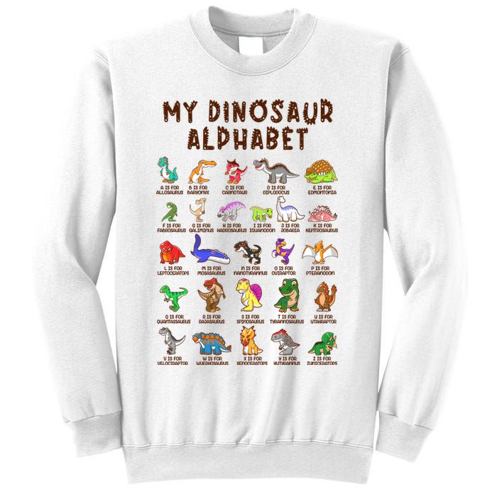 Types Of Dinosaurs Alphabet Dino Identification Meaningful Gift Sweatshirt
