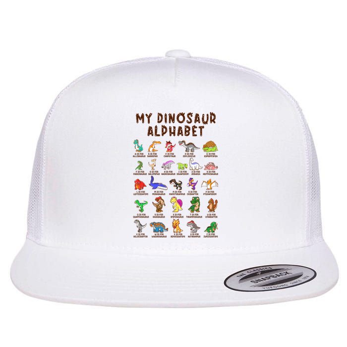 Types Of Dinosaurs Alphabet Dino Identification Meaningful Gift Flat Bill Trucker Hat
