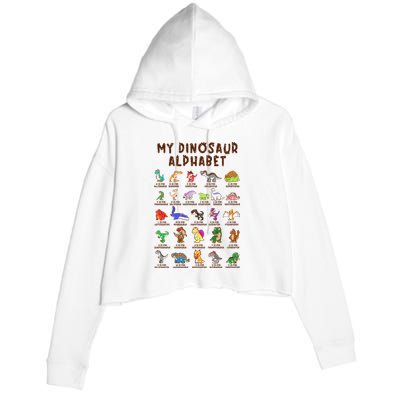 Types Of Dinosaurs Alphabet Dino Identification Meaningful Gift Crop Fleece Hoodie