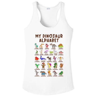 Types Of Dinosaurs Alphabet Dino Identification Meaningful Gift Ladies PosiCharge Competitor Racerback Tank