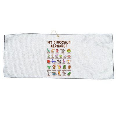 Types Of Dinosaurs Alphabet Dino Identification Meaningful Gift Large Microfiber Waffle Golf Towel