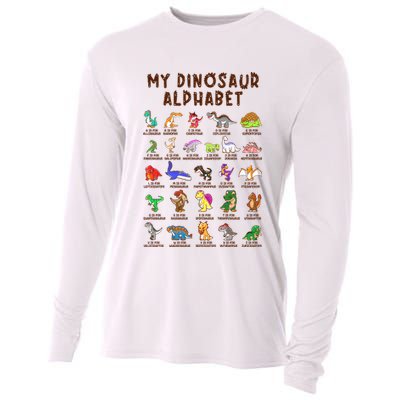 Types Of Dinosaurs Alphabet Dino Identification Meaningful Gift Cooling Performance Long Sleeve Crew