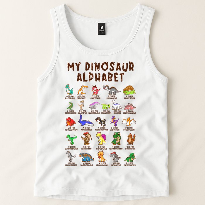 Types Of Dinosaurs Alphabet Dino Identification Meaningful Gift Tank Top