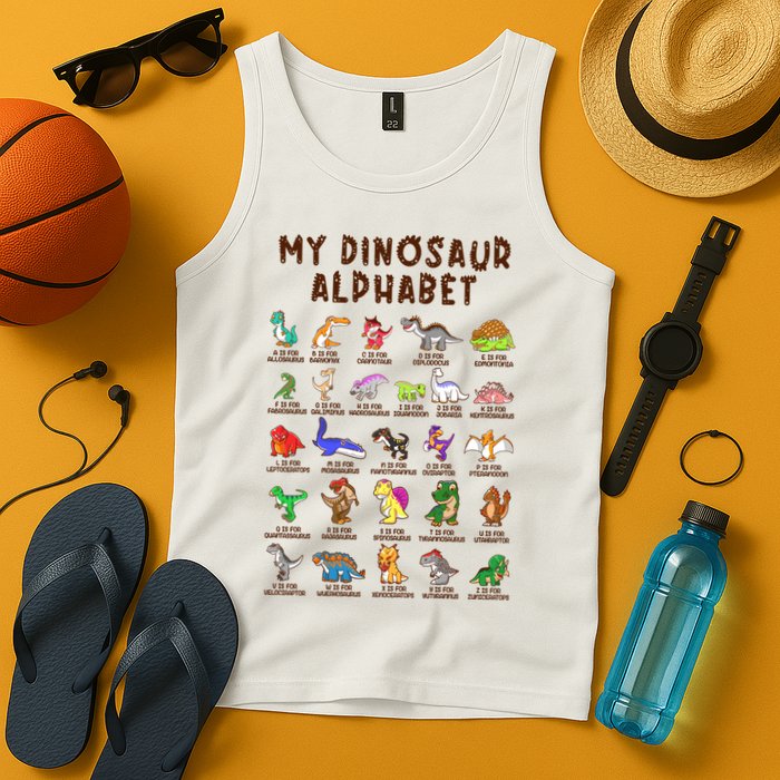 Types Of Dinosaurs Alphabet Dino Identification Meaningful Gift Tank Top