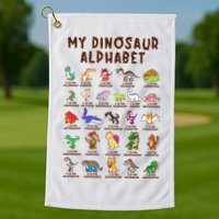 Types Of Dinosaurs Alphabet Dino Identification Meaningful Gift Golf Towel