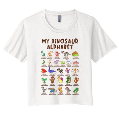 Types Of Dinosaurs Alphabet Dino Identification Meaningful Gift Crop Top