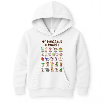 Types Of Dinosaurs Alphabet Dino Identification Meaningful Gift Kids Hoodie