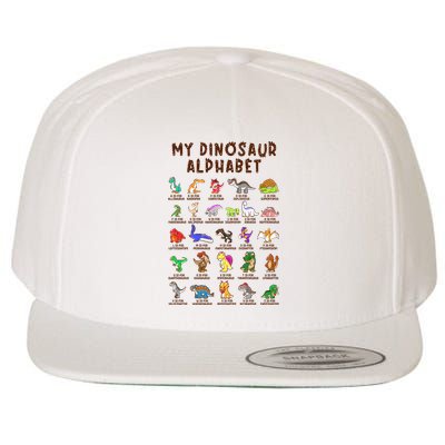 Types Of Dinosaurs Alphabet Dino Identification Meaningful Gift Wool Snapback Cap