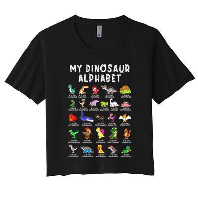 Types Of Dinosaurs Alphabet Dino Identification Crop Top