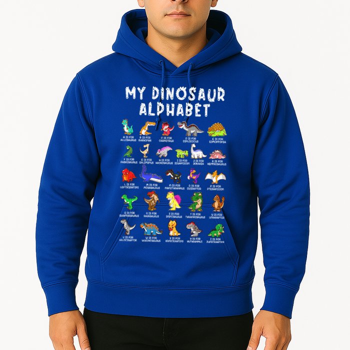 Types Of Dinosaurs Alphabet Dino Identification Hoodie