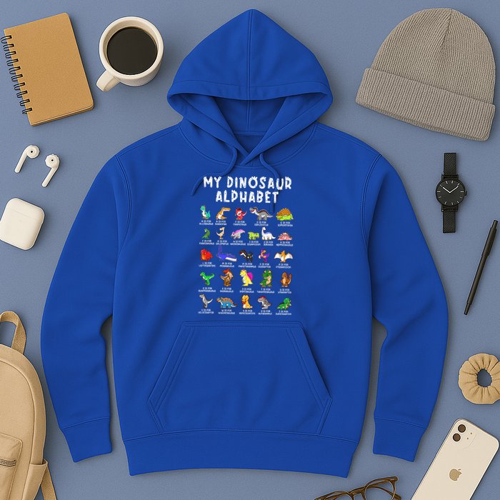 Types Of Dinosaurs Alphabet Dino Identification Hoodie
