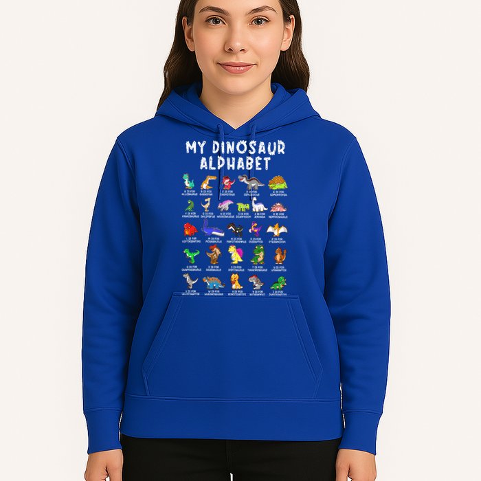 Types Of Dinosaurs Alphabet Dino Identification Hoodie