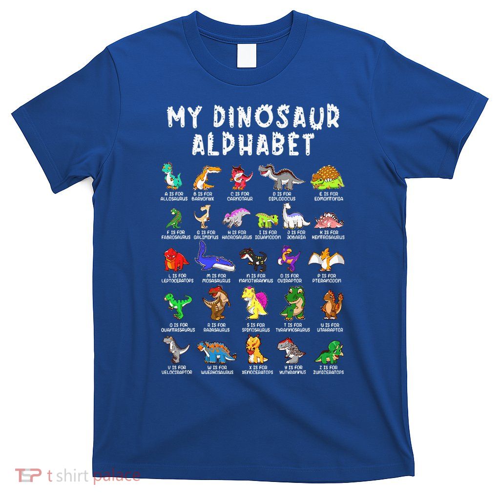 Types Of Dinosaurs Alphabet Dino Identification T-Shirt