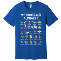 Types Of Dinosaurs Alphabet Dino Identification Premium T-Shirt
