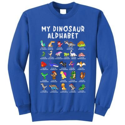 Types Of Dinosaurs Alphabet Dino Identification Tall Sweatshirt