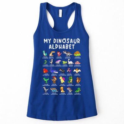 Types Of Dinosaurs Alphabet Dino Identification Womens Tank Top