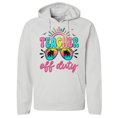 Teacher Off Duty Class Dismissed Performance Fleece Hoodie