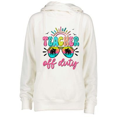 Teacher Off Duty Class Dismissed Womens Funnel Neck Pullover Hood