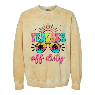 Teacher Off Duty Class Dismissed Colorblast Crewneck Sweatshirt