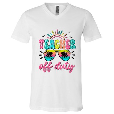 Teacher Off Duty Class Dismissed V-Neck T-Shirt