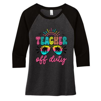 Teacher Off Duty Class Dismissed Women's Tri-Blend 3/4-Sleeve Raglan Shirt